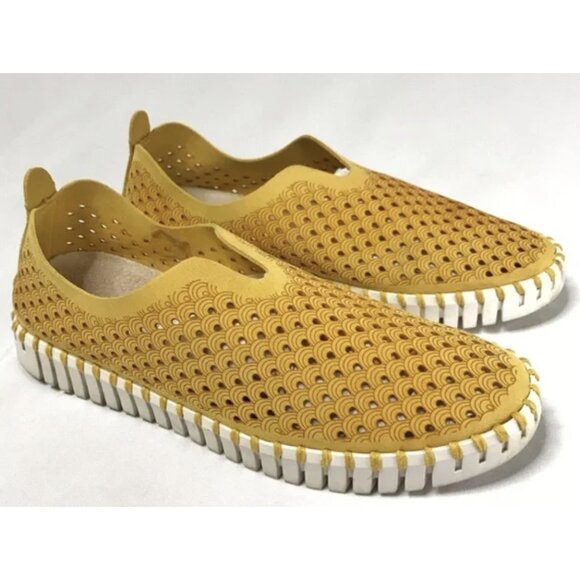 Ilse Jacobsen Shoes - ILSE JACOBSEN Tulip 139 Slip On Perforated Yellow Sneakers Shoes - Size 9.5 / 10
